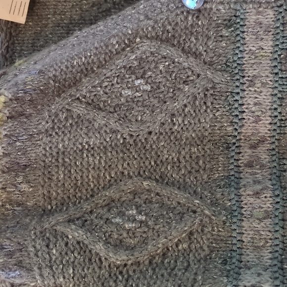 Sigrid Olsen Hand Knitted Silk Mix Button Down Granny'sCore Embellished Cardigan - Picture 4 of 10